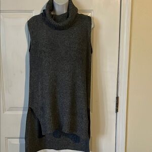 Gray Sleeveless Turtleneck Sweater